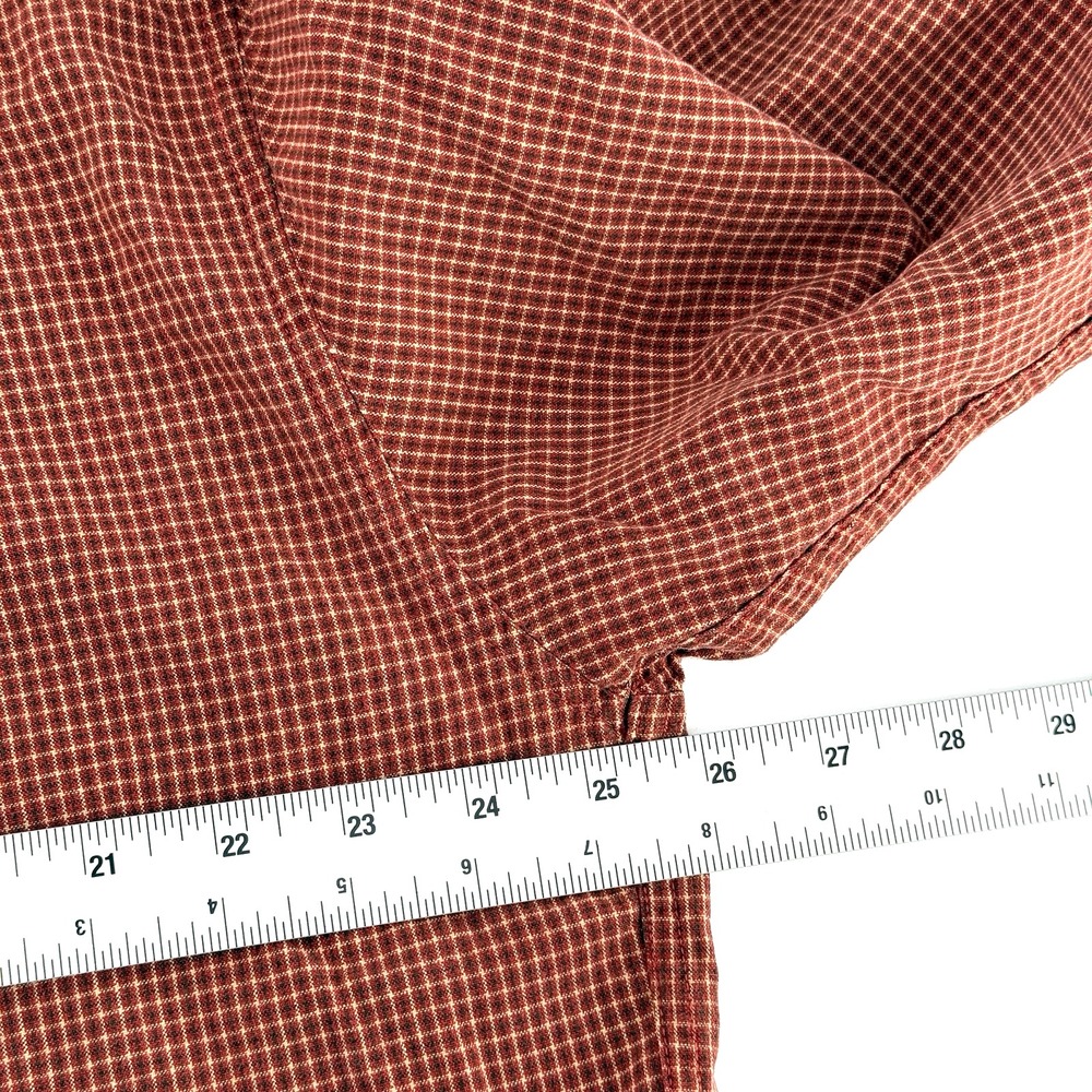 Abercrombie & Fitch Mens L Long Sleeve Button Down Rust Plaid Shirt Pocket Style - Picture 5 of 8